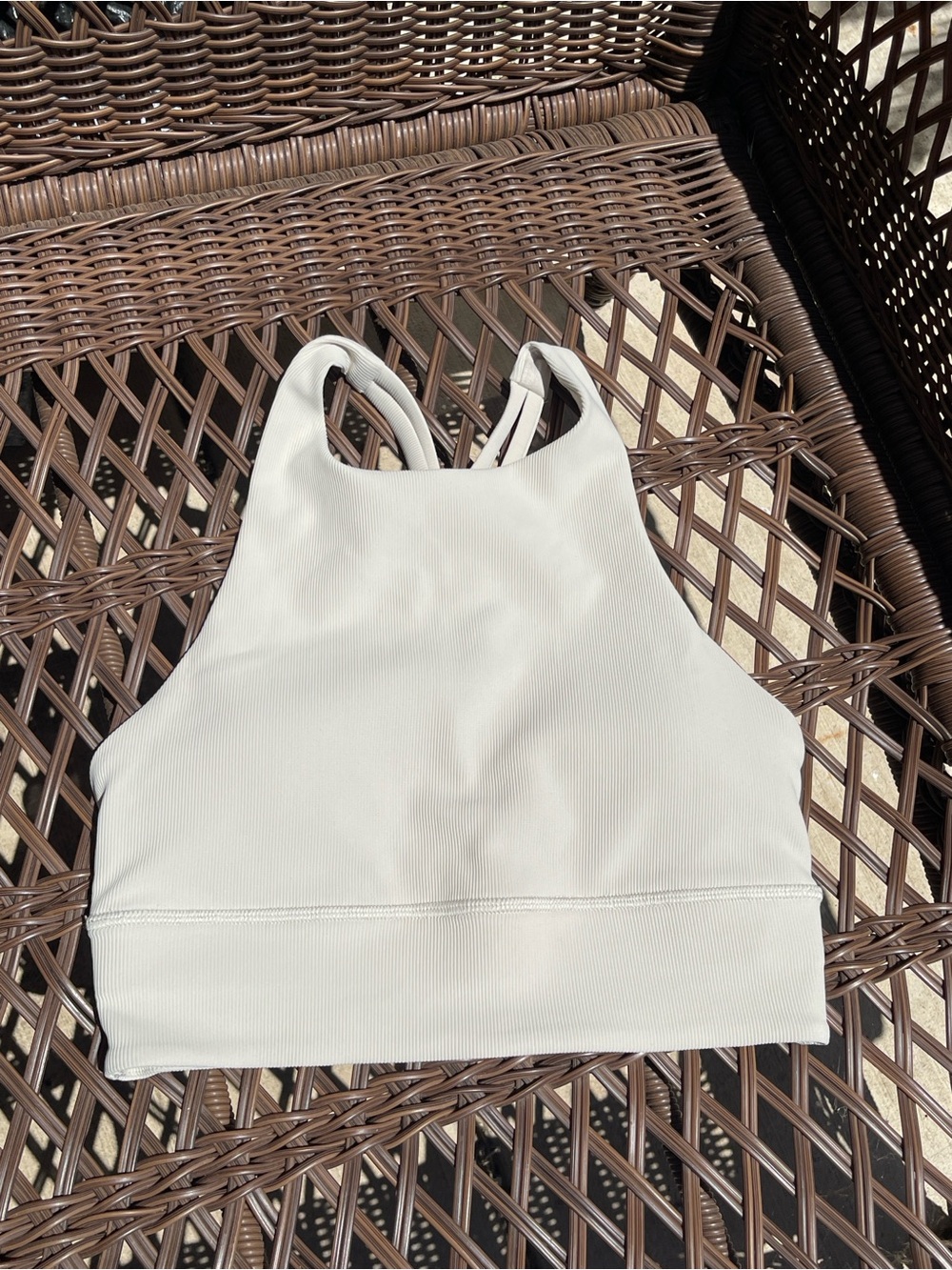 lululemon athletica High Neck Sports Bra in Off-White/Cream